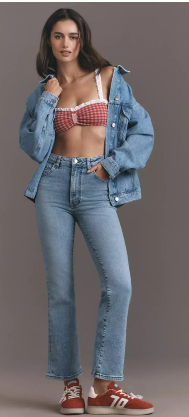 FRAME The Reboot Crop Jeans 29 Lover NWT Anthro High Rise Bootcut Flare Denim